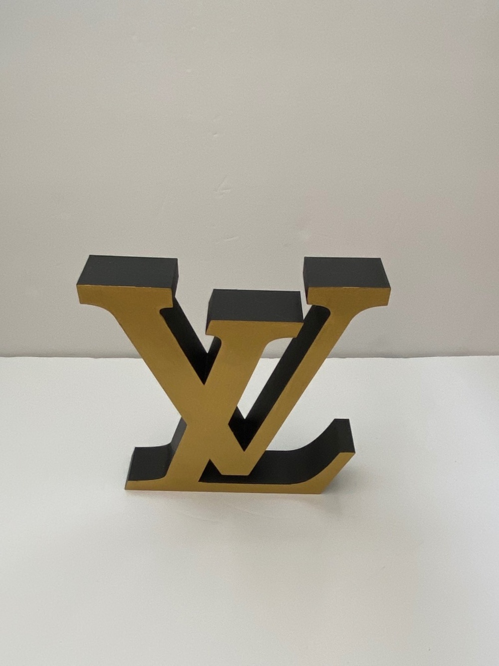 Rare LARGE 7" Black/Gold LV Art Decor - Picture 3 of 7